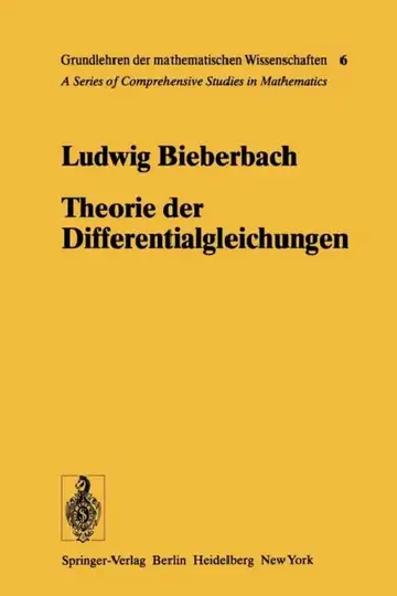 Cover of Theorie Der Differentialgleichungen