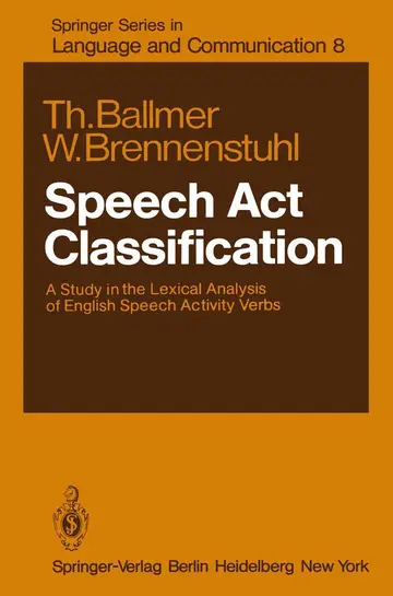 Cover of Speech Act Classification
