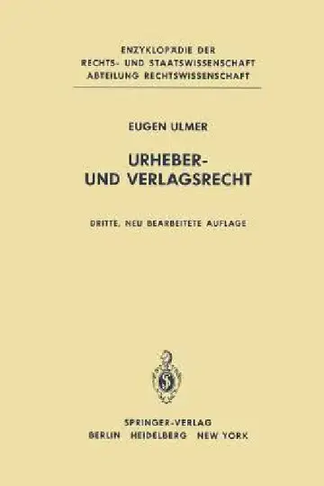 Cover of Urheber- Und Verlagsrecht
