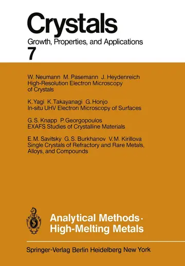 Cover of Analytical Methods High-Melting Metals