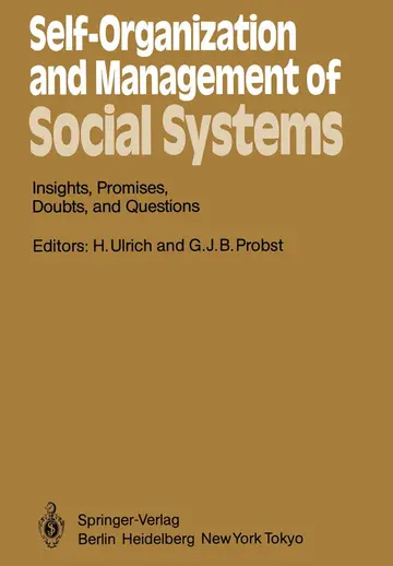 Cover of Self-Organization and Management of Social Systems