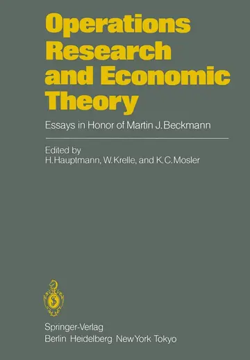 Cover of Operations Research and Economic Theory