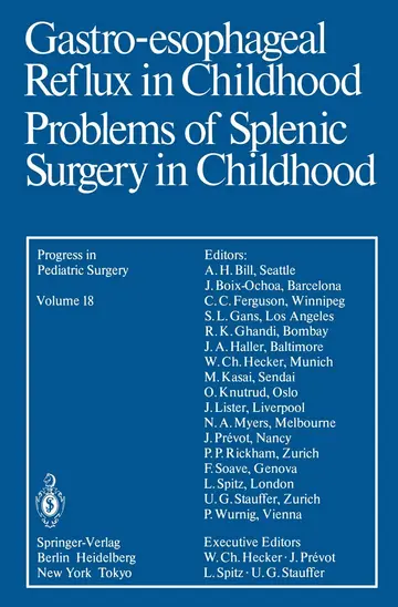 Cover of Gastro-Esophageal Reflux in Childhood Problems of Splenic Surgery in Childhood
