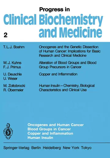 Cover of Oncogenes and Human Cancer Blood Groups in Cancer Copper and Inflammation Human Insulin