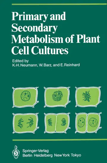 Cover of Primary and Secondary Metabolism of Plant Cell Cultures
