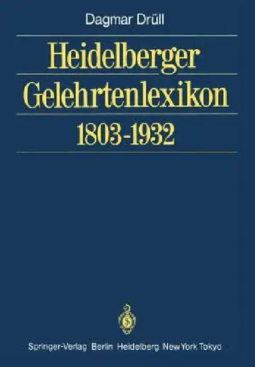 Cover of Heidelberger Gelehrtenlexikon 1803-1932