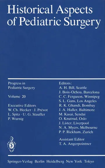 Cover of Historical Aspects of Pediatric Surgery