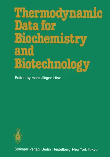 Cover of Thermodynamic Data for Biochemistry and Biotechnology