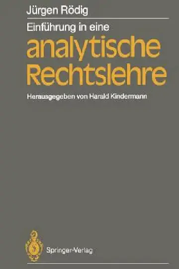 Cover of Einführung in Eine Analytische Rechtslehre