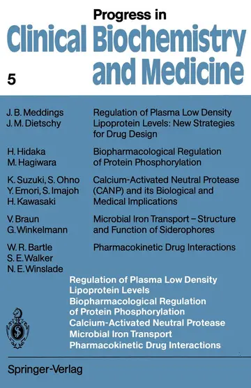 Cover of Regulation of Plasma Low Density Lipoprotein Levels Biopharmacological Regulation of Protein Phosphorylation Calcium-Activated Neutral Protease ... in Clinical Biochemistry and Medicine)