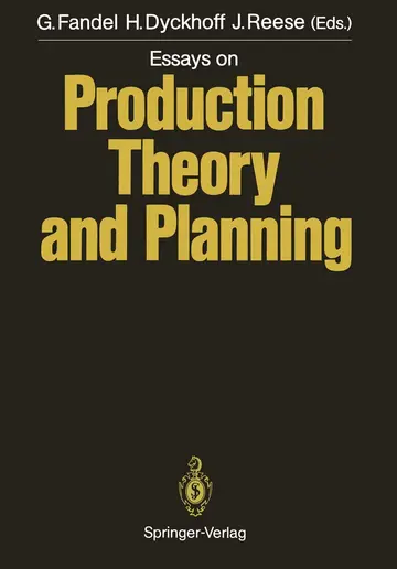 Cover of Essays on Production Theory and Planning