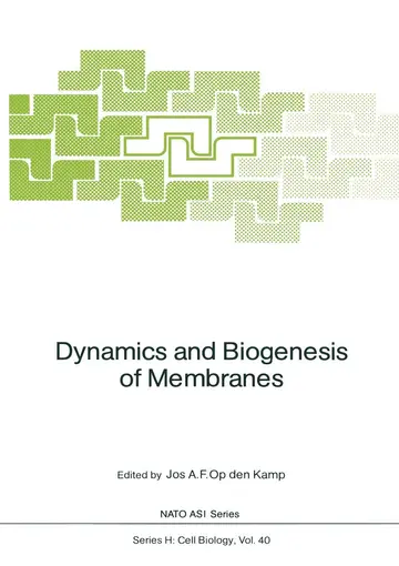 Cover of Dynamics and Biogenesis of Membranes