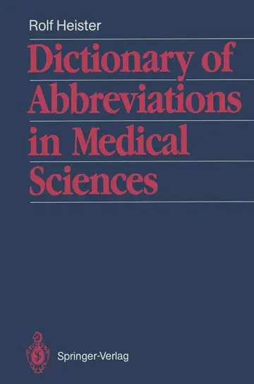 Cover of Dictionary of Abbreviations in Medical Sciences