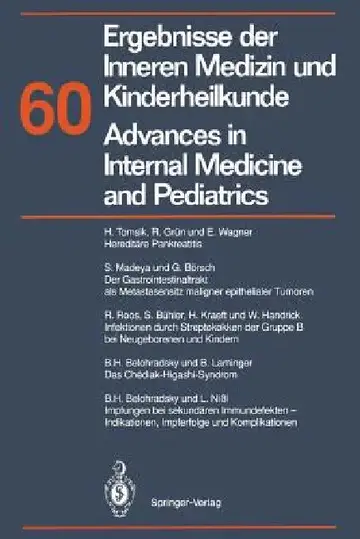 Cover of Ergebnisse Der Inneren Medizin Und Kinderheilkunde/Advances in Internal Medicine and Pediatrics