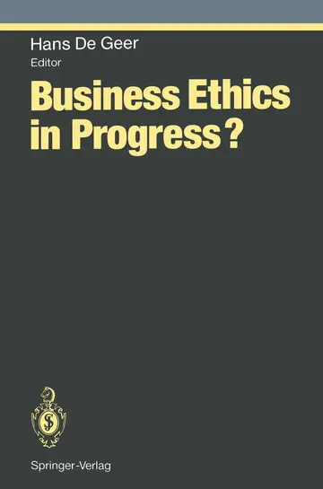Cover of Business Ethics in Progress?