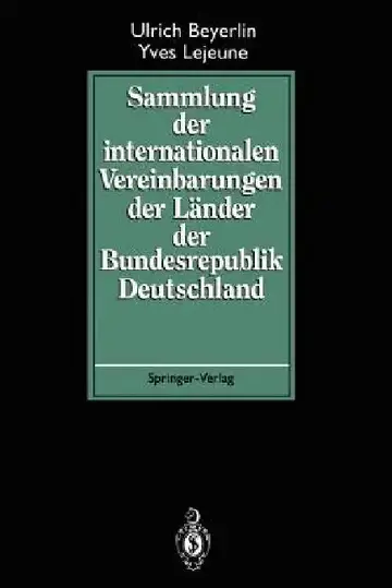 Cover of Sammlung Der Internationalen Vereinbarungen Der Länder Der Bundesrepublik Deutschland