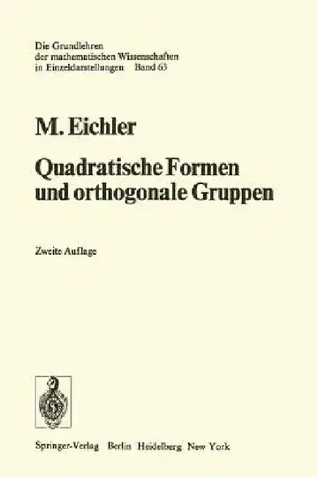 Cover of Quadratische Formen Und Orthogonale Gruppen
