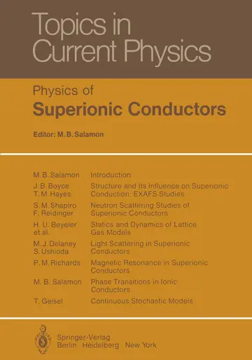 Cover of Physics of Superionic Conductors