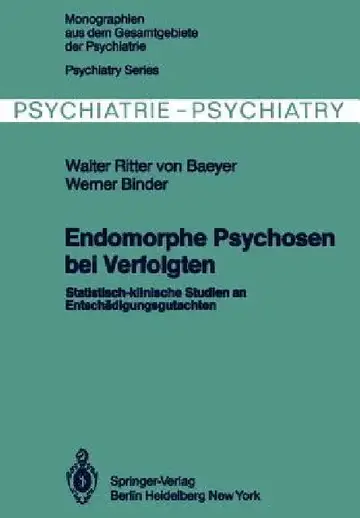 Cover of Endomorphe Psychosen Bei Verfolgten