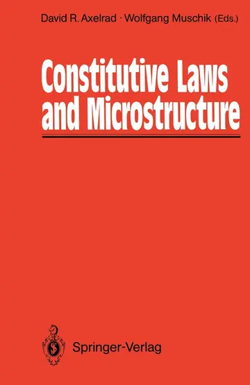 Cover of Constitutive Laws and Microstructure