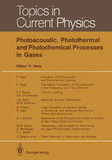 Cover of Photoacoustic, Photothermal and Photochemical Processes in Gases
