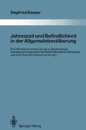 Cover of Jahreszeit Und Befindlichkeit in Der Allgemeinbevölkerung