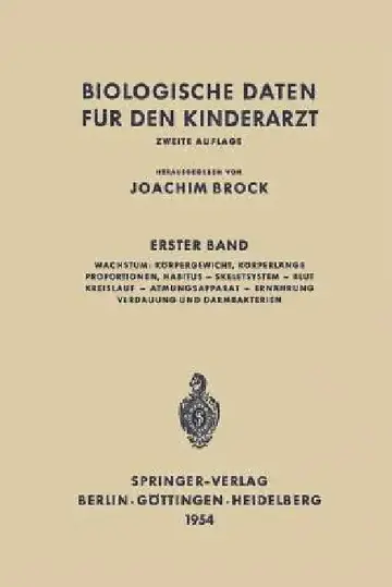 Cover of Biologische Daten Für Den Kinderarzt