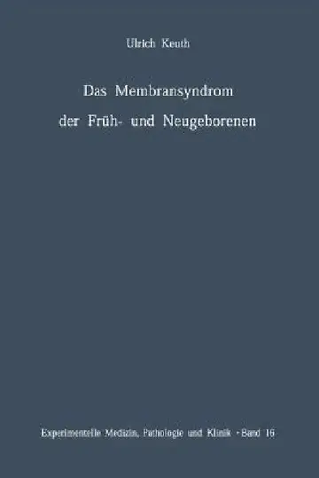 Cover of Das Membransyndrom Der Früh- Und Neugeborenen