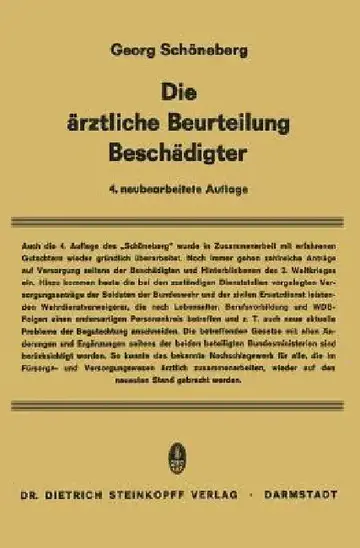 Cover of Die Ärztliche Beurteilung Beschädigter