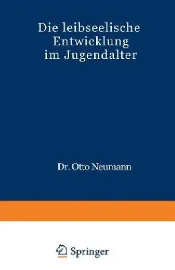 Cover of Die Leibseelische Entwicklung Im Jugendalter