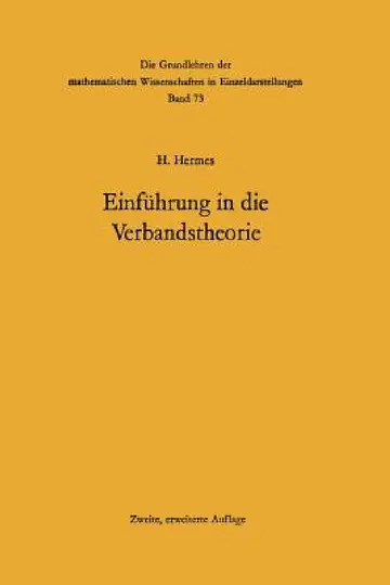 Cover of Einführung in Die Verbandstheorie