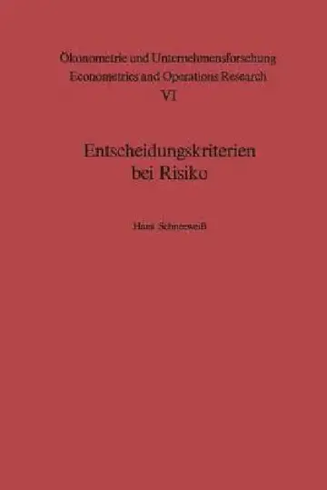 Cover of Entscheidungskriterien Bei Risiko