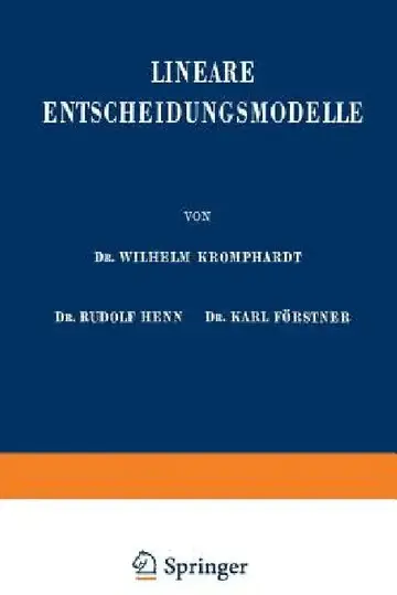 Cover of Lineare Entscheidungsmodelle