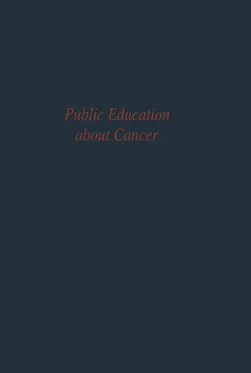 Cover of Public Education About Cancer