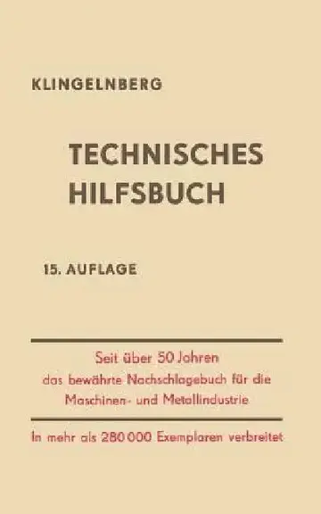 Cover of Klingelnberg Technisches Hilfsbuch