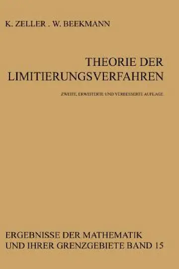Cover of Theorie Der Limitierungsverfahren