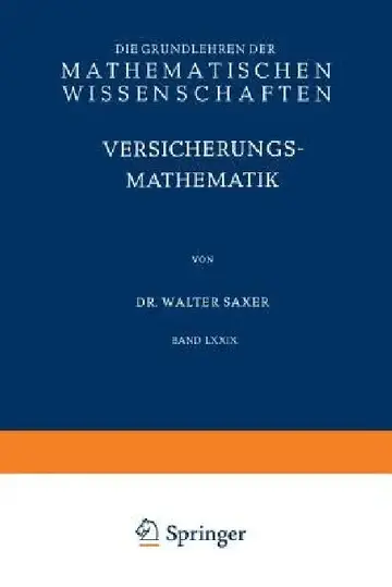 Cover of Versicherungsmathematik