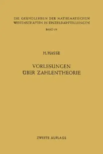Cover of Vorlesungen Über Zahlentheorie