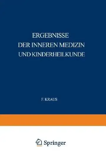 Cover of Ergebnisse Der Inneren Medizin Und Kinderheilkunde