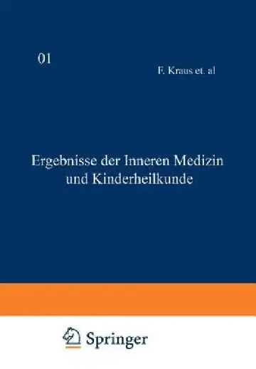 Cover of Ergebnisse Der Inneren Medizin Und Kinderheilkunde