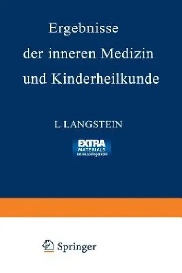 Cover of Ergebnisse Der Inneren Medizin Und Kinderheilkunde