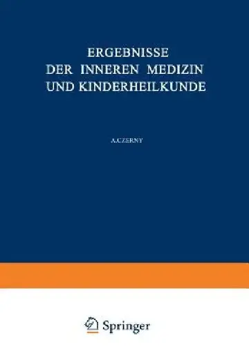 Cover of Ergebnisse Der Inneren Medizin Und Kinderheilkunde