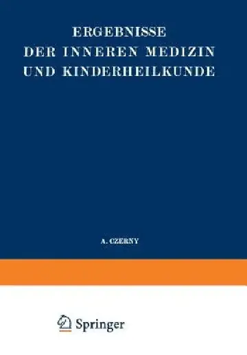 Cover of Ergebnisse Der Inneren Medizin Und Kinderheilkunde