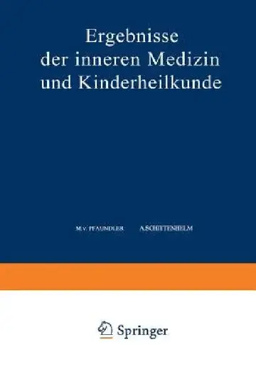 Cover of Ergebnisse Der Inneren Medizin Und Kinderheilkunde