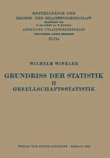 Cover of Grundriss Der Statistik. II. Gesellschaftsstatistik