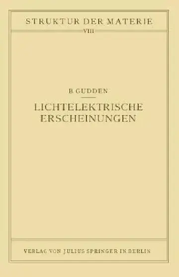 Cover of Lichtelektrische Erscheinungen