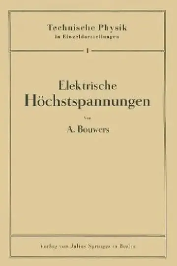 Cover of Elektrische Höchstspannungen