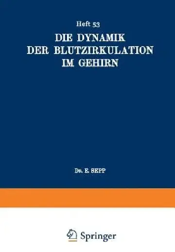 Cover of Die Dynamik Der Blutzirkulation Im Gehirn