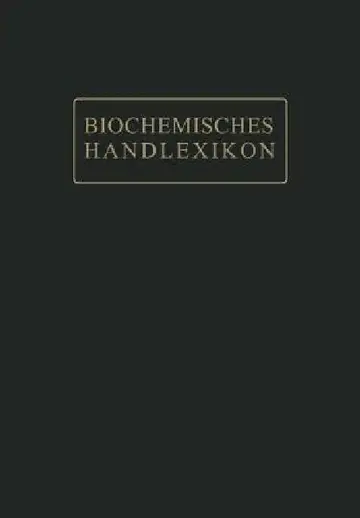 Cover of Biochemisches Handlexikon