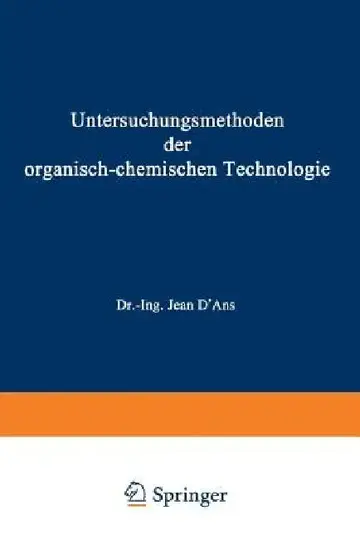 Cover of Untersuchungsmethoden Der Organisch-Chemischen Technologie